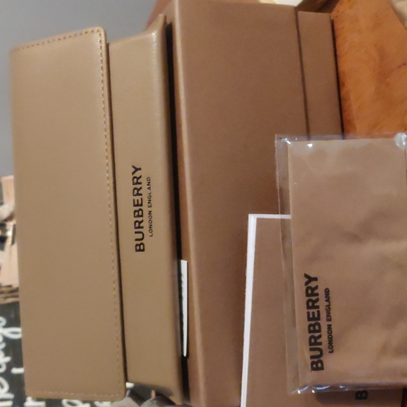 Burberry Sunglasses Meadow B4390 4086/80 Clear Baby Blue Gold with Blue Lens NWT - Picture 14 of 16